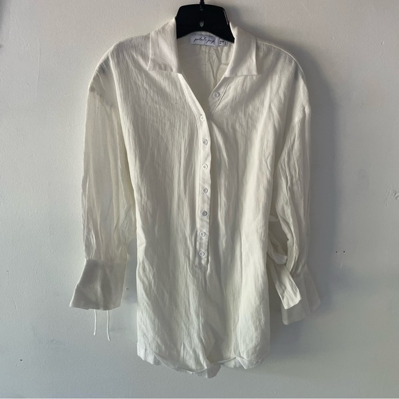 Petal + Pup Becky Playsuit White Button Front Long Sleeve Romper 37421 - Picture 2 of 10